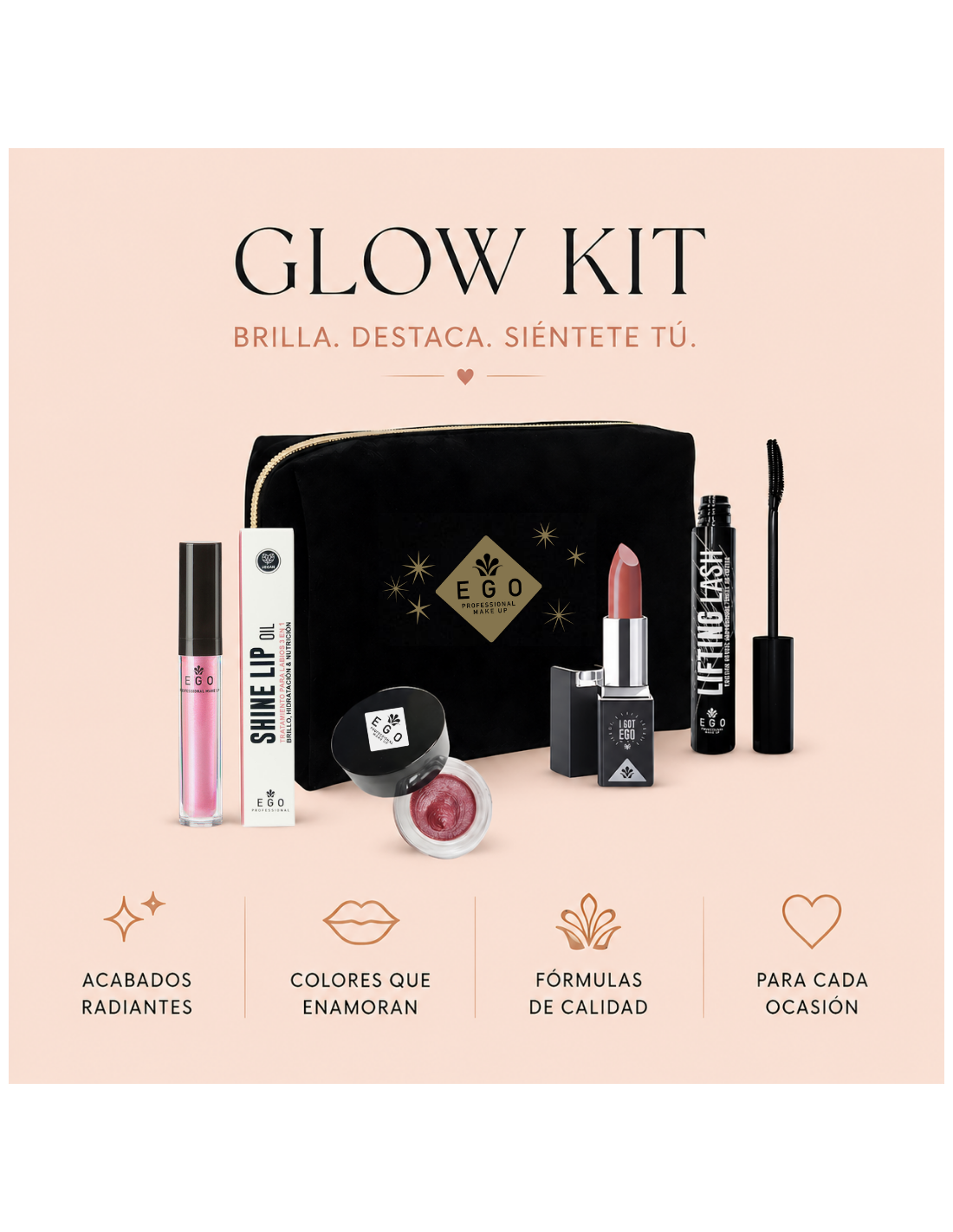Glow Kit EGO: maquillaje completo efecto glow