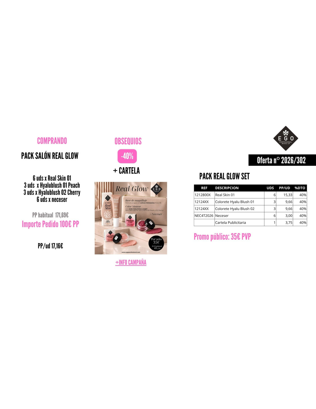 Real Glow Set base de maquillaje tratante y mousse colorete con ácido hialuronico
