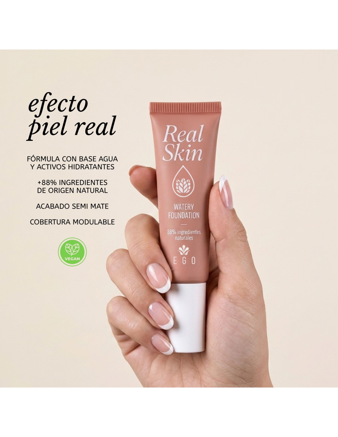 Real Glow Set base de maquillaje tratante y mousse colorete con ácido hialuronico