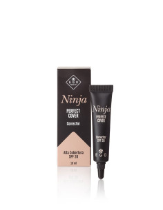 Corrector Alta Cobertura Vegano - Hialuronato, Vitamina E y SPF30