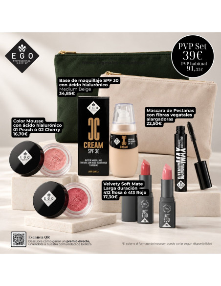Set CC Cream factor de proteccion 30 con blush y mascara alargadora